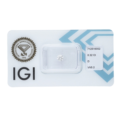 Diamant Certifié IGI  0.32 CT E VS2