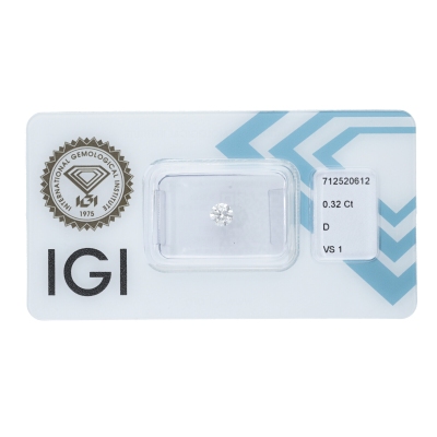 Diamant Certifié IGI  0.32 CT D VS1