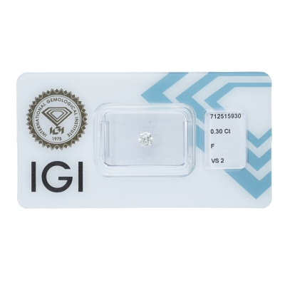 Diamant Certifié IGI  0.30 CT F VS2 