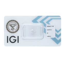 Diamant Certifié IGI  0.40 CT D VVS2