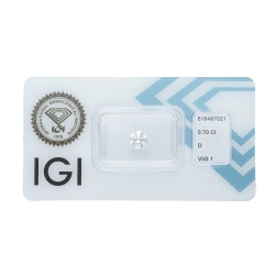 Diamante certificado IGI 0.70 CT D VVS1