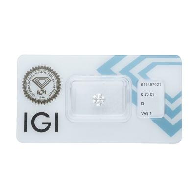 Diamante certificado IGI 0.70 CT D VVS1