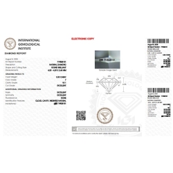 Diamant Certifié IGI   0.30 CT F VS1  2