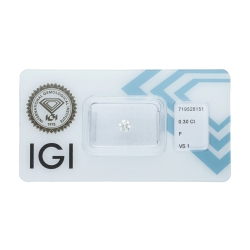 Diamant Certifié IGI   0.30 CT F VS1