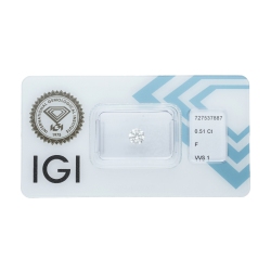 Diamant Certifié IGI  0.51 CT F VVS1