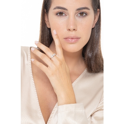 Bague trilogie 1.20 ct en or blanc 18k