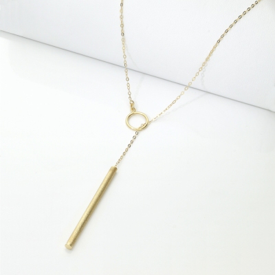 Collier coulissant en or jaune 18k avec barre