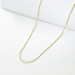 Chaîne femme en or jaune 18k avec design à perles lisses 2