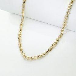 Chaîne homme en or jaune 18k avec design géométrique 2