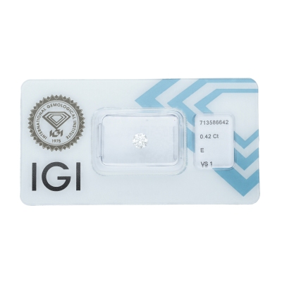 Diamant Certifié IGI  0.42 CT E VS1