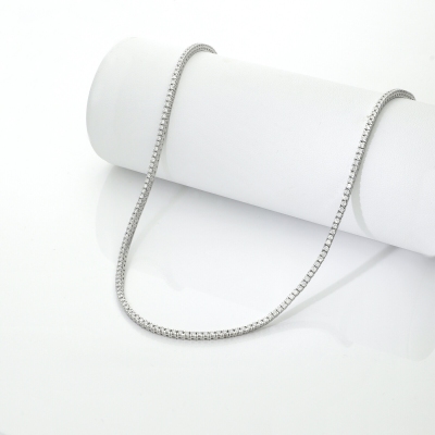 Collier tennis en or blanc 18 carats avec diamants 0.02 ct