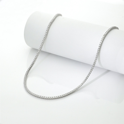 Collier tennis en or blanc 18 carats avec diamants naturels