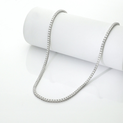 Collier tennis en or blanc 750 avec diamants naturels ct 0.04