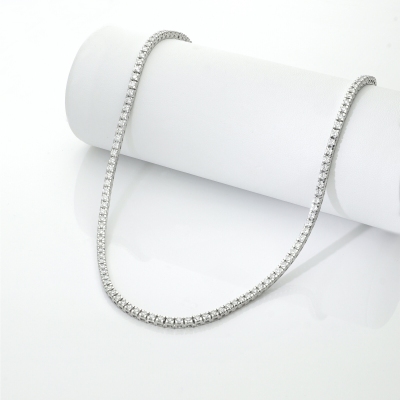 Collier tennis en diamants design simple or 750