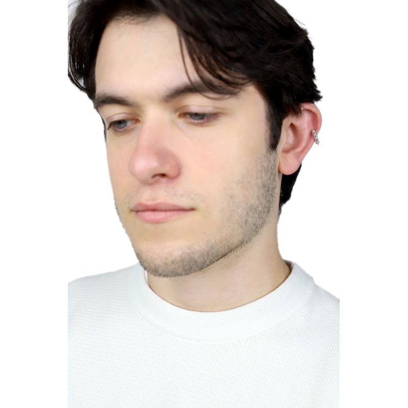 Earcuff en or blanc 18k avec clous