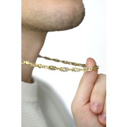 Chaîne bicolore en or blanc et jaune 18k avec design géométrique 2