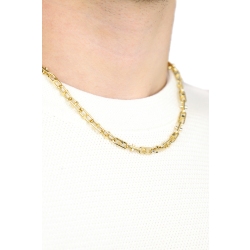Chaîne homme en or jaune 18k avec design géométrique 2
