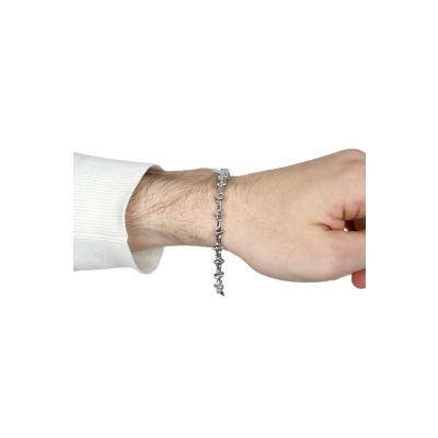 Bracelet homme en or blanc 18k avec design fantaisie