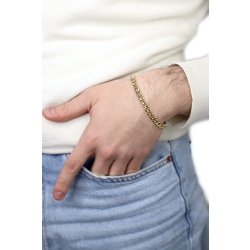 Bracelet gourmette plat brillant en or jaune 18k 19 cm 2