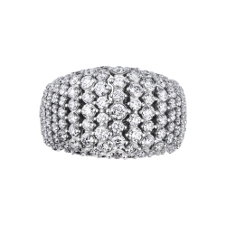 Bague jonc souple en or blanc avec diamants 2