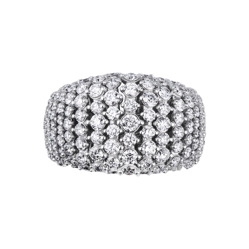 Bague jonc souple en or blanc avec diamants Bague jonc souple en or blanc avec diamants