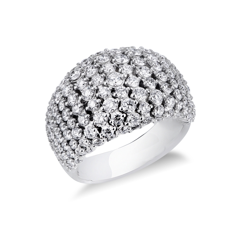 Bague jonc souple en or blanc avec diamants Bague jonc souple en or blanc avec diamants