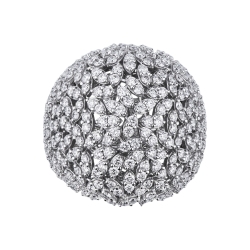Large bague jonc en or blanc avec diamants 2
