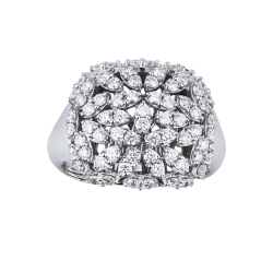 Bague en or blanc avec diamants en design fausses navettes 2