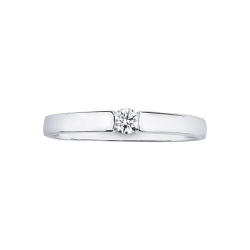 Bague solitaire en or blanc 18k avec diamant brillant CT 0,10 2