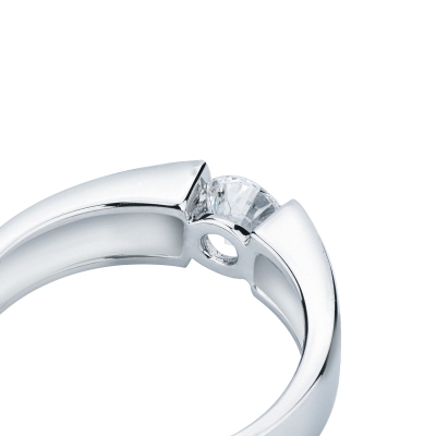 Bague solitaire Or Blanc 18k avec diamant ct 0.50