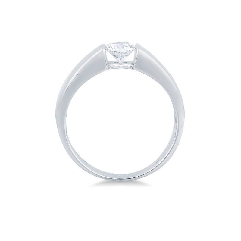 Bague solitaire Or Blanc 18k avec diamant ct 0.50