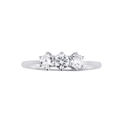 Bague trilogy linéaire en or blanc avec diamants 2