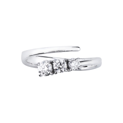 Bague trilogy en or blanc 750 avec trois diamants 2