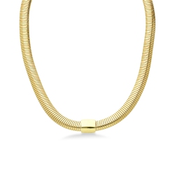 Collier Tubogas à ressort en or jaune 18k