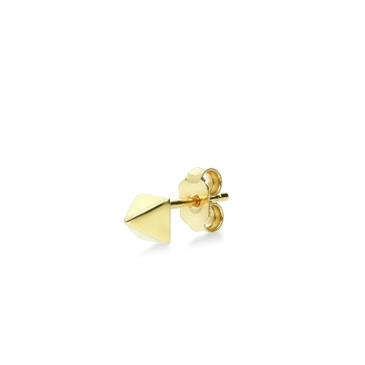 Mono boucle d’oreille en or jaune 18k avec design pyramidal