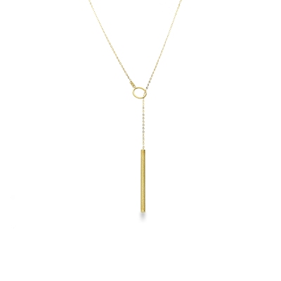 Collier coulissant en or jaune 18k avec barre