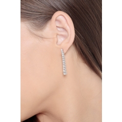 Boucles d'oreilles rivière diamants or blanc 18k  2