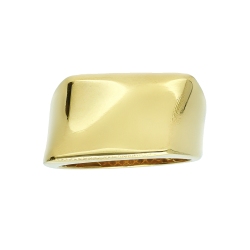 Bague en or jaune 18k design bande rectangulaire 2