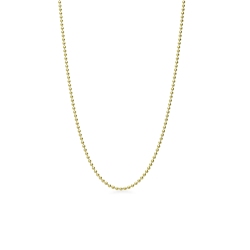 Chaîne femme en or jaune 18k avec design à perles lisses