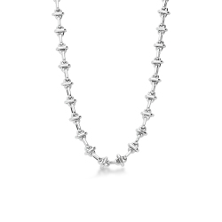 Chaîne homme en or blanc 18k avec design fantaisie