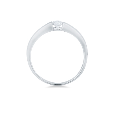 Bague solitaire moderne en or blanc 18k avec diamant 0,20ct