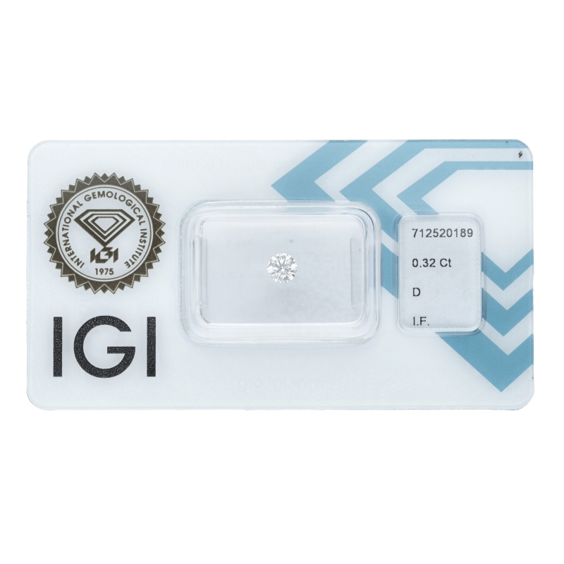 Diamant Certifié IGI  0.32 CT D IF  Diamant Certifié IGI  0.32 CT D IF