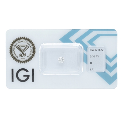 Diamant Certifié IGI  0.31 CT D IF 