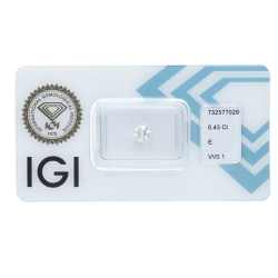 Diamant Certifié IGI   0.43 CT E VVS1
