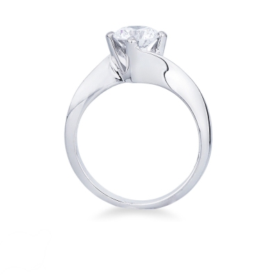 Bague solitaire IGI or blanc 18 carats avec diamant 1.00 CT