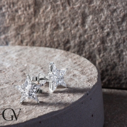 Boucles d'oreilles en or blanc 18K avec diamants étoile 2