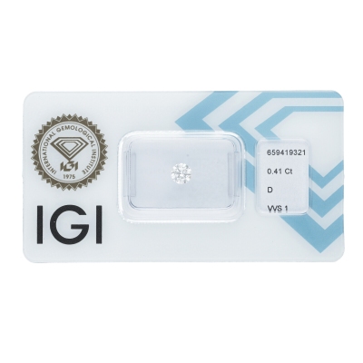 Diamant Certifié IGI  0.41 CT D VVS1
