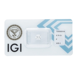Diamant Certifié IGI   0.70 CT F VVS2