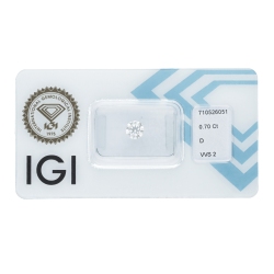 Diamant Certifié IGI   0.70 CT D VVS2