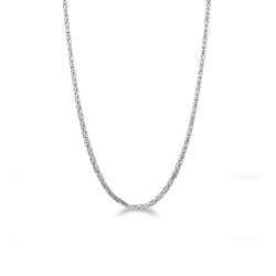 Collier en or blanc 18k à maille byzantine design cm 40